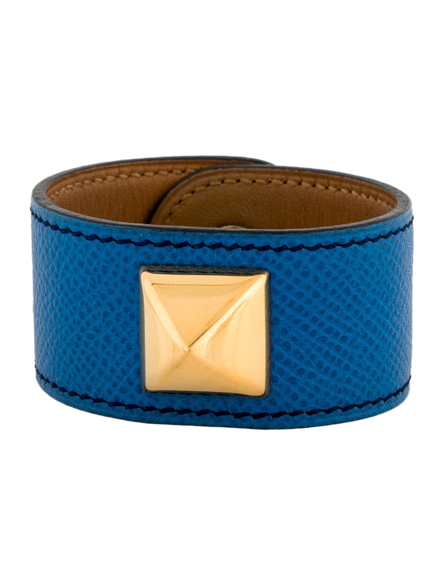 Hermès Leather Medor Stud Wrap Bracelet